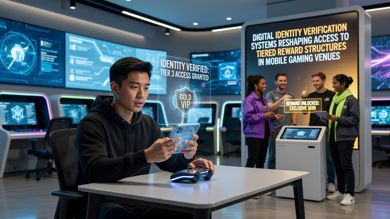 Mobile app screen displaying secure digital identity verification process for gaming rewards