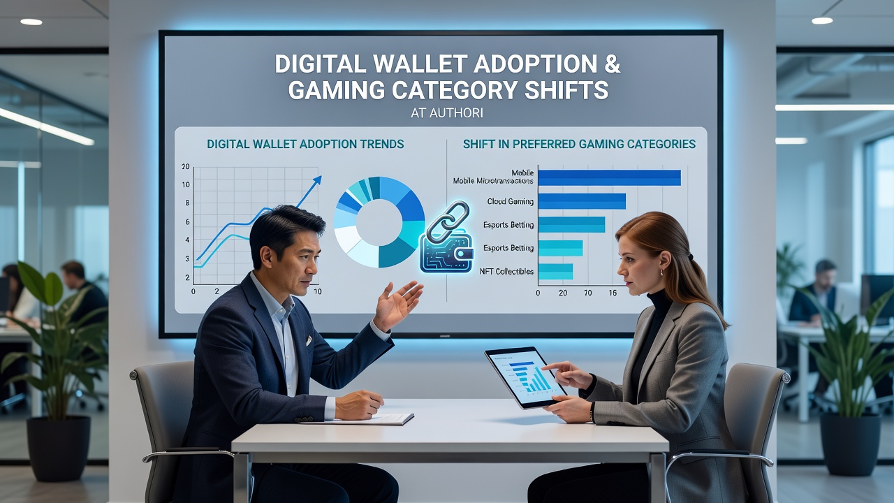 Players engaging with live dealer tables on mobile devices while digital wallet icons appear in the background
