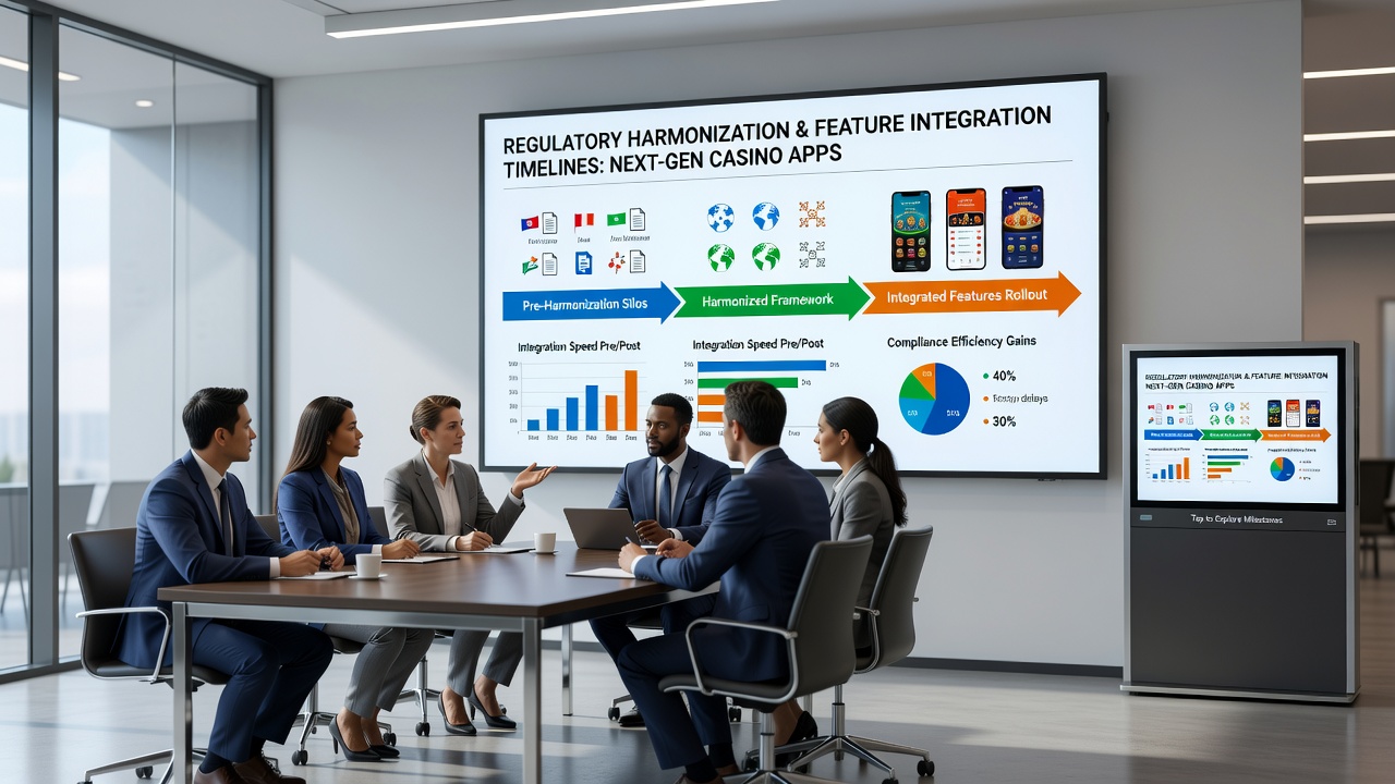 Developers reviewing integration timelines for casino app features under harmonized regulatory guidelines