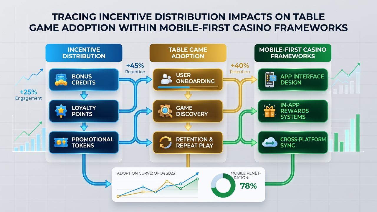 Dashboard analytics displaying table game adoption metrics alongside incentive distribution charts